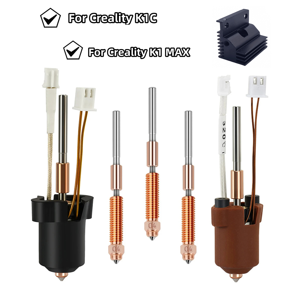 High Flow Ceramic Hotend - ชุดหัวฉีดความร้อน Creality K1/K1C/K1 Max พร้อมบล็อกทำความร้อนเซรามิกแบบเปลี่ยนเร็ว สำหรับการพิมพ์แบบไหลสูง
