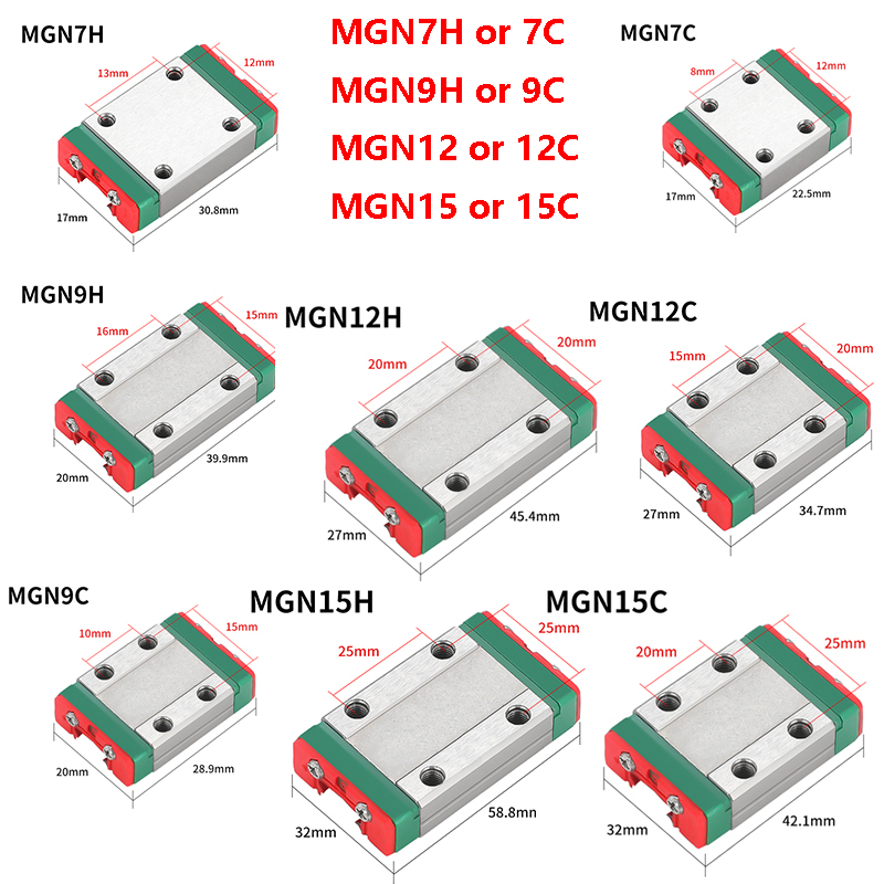 Linear Rail Mgn12H Set - 2ชิ้น MGN7C MGN7H MGN9C MGN9H MGN15