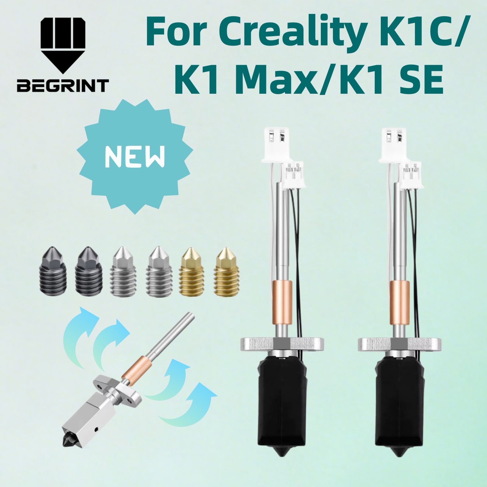 High Flow Ceramic Hotend - ชุดบล็อกทำความร้อนเซรามิกใหม่ล่าสุดสำหรับ Creality K1C/K1 Max/K1 SE –
