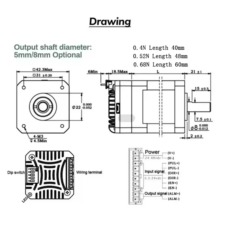 มอเตอร์สเต็ปเปอร์แบบวงปิด Nema - Closed Loop Stepper Motor Nema 17 บทวิจารณ์และราคา